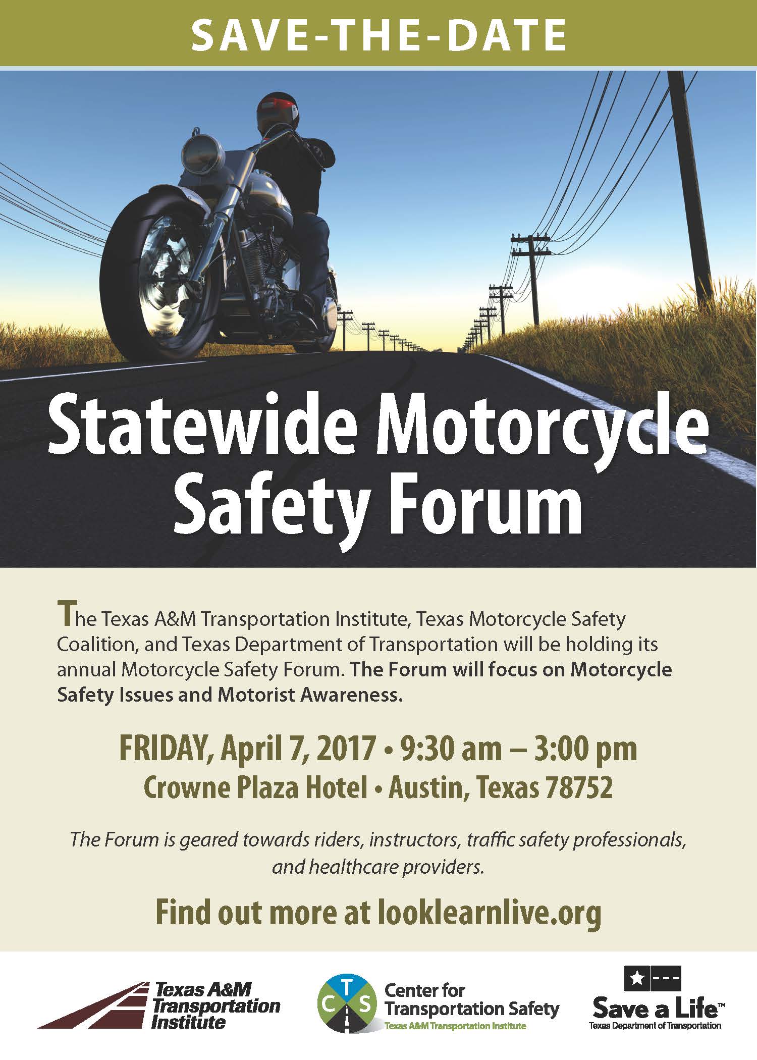 Save the Date | 2017 Statewide Motorcycle Safety Forum — Center for